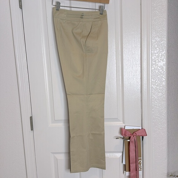 Escada Cotton Silk Blend tan with fun waist slight stretch pants sz 40 / us 10 - Picture 3 of 12